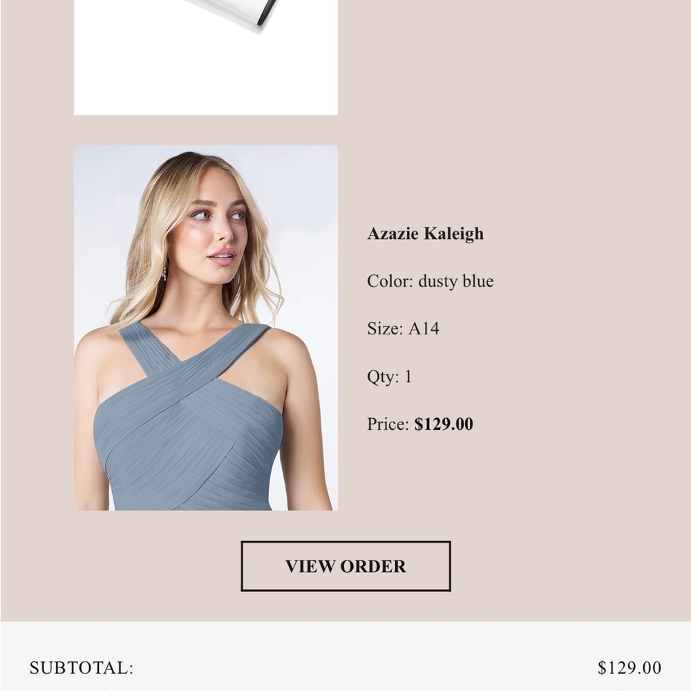Azazie Kaleigh Dusty Blue Cross-Strap Gown